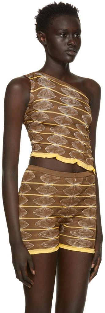 Gimaguas SSENSE Exclusive Brown & Yellow One-Shoulder Tank Top 2