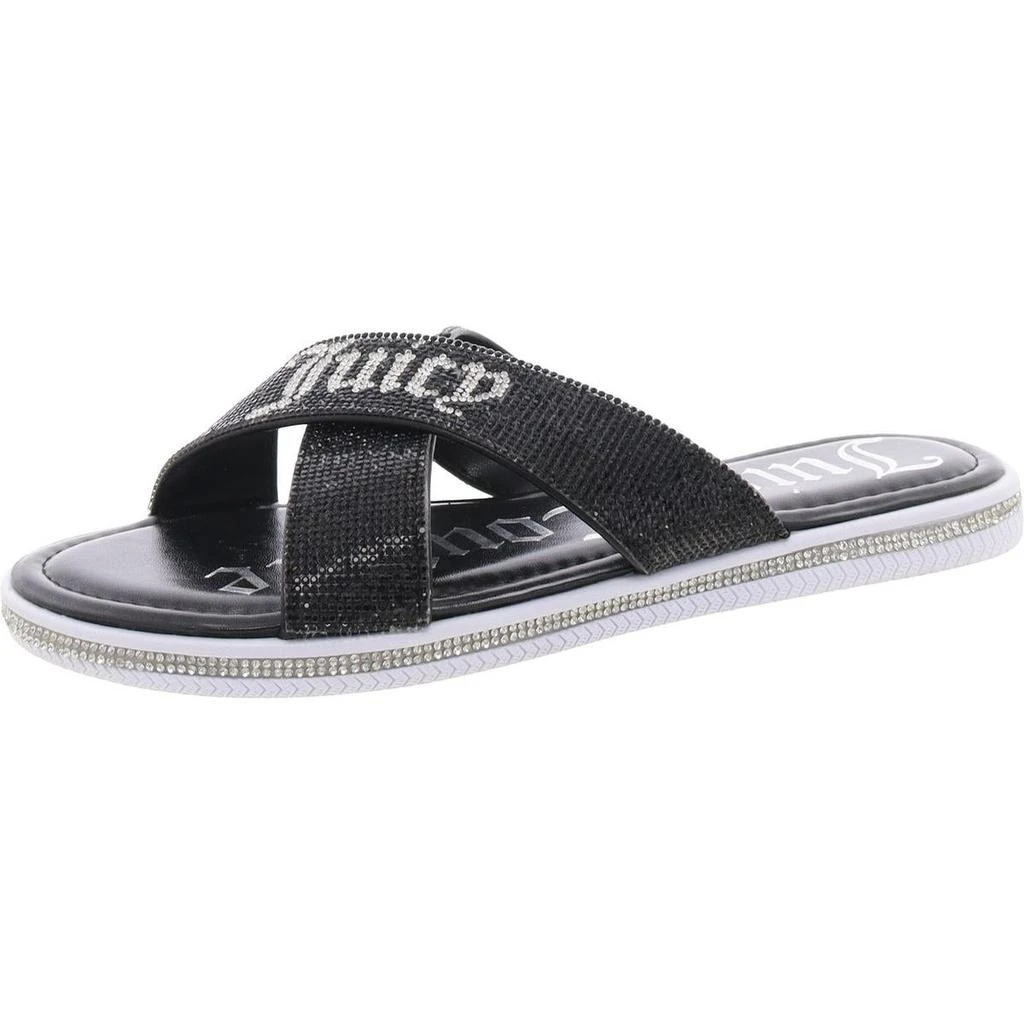 Juicy Couture Yorri Womens Rhinestone Metallic Slide Sandals 1