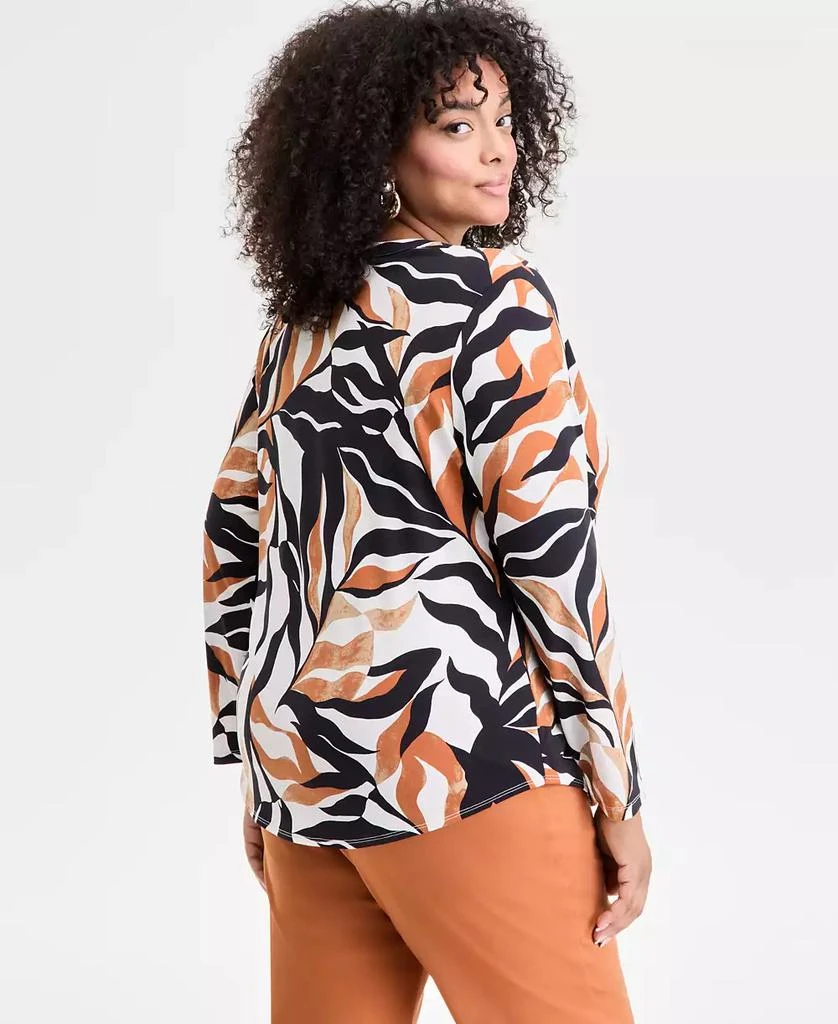 INC International Plus Size Printed V-Neck Top, Exclusively at Macy's 4