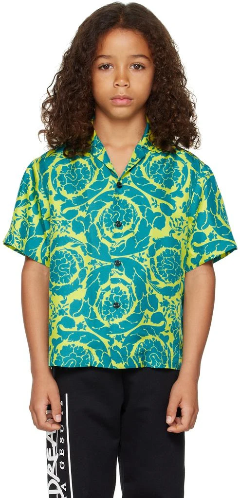 Versace Kids Blue 
Yellow Baroque Shirt