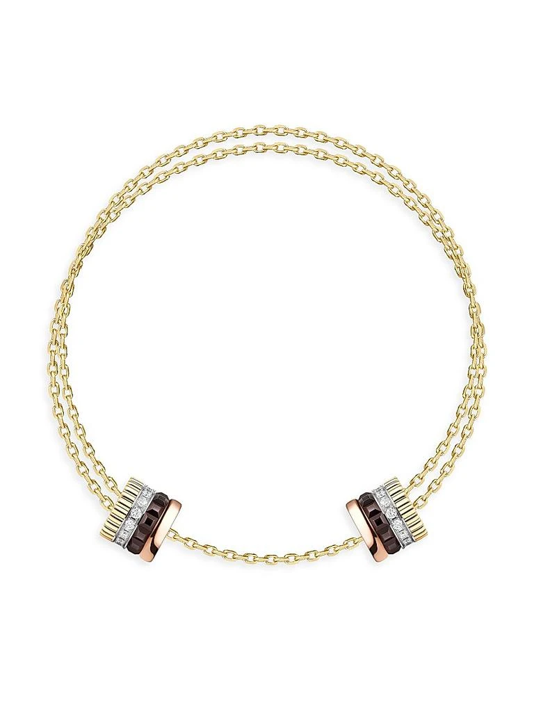 Boucheron Quatre Classique Tri-Tone 18K Gold & 0.24 TCW Diamond Chain Bracelet 4