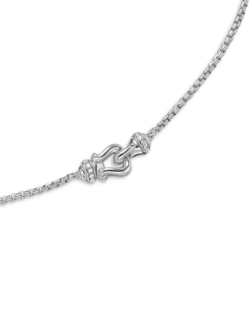 David Yurman Petite Buckle Necklace in Sterling Silver with Diamonds, 16.2mm 5