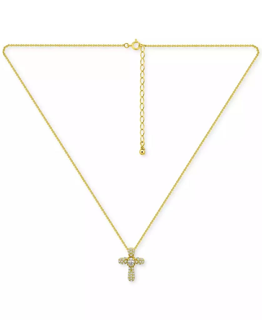 Giani Bernini Cubic Zirconia Cross Pendant Necklace (1/2 c.t. t.w.) in 18k Gold Over Sterling Silver, 16" + 2" extender, Exclusively at Macy's 3