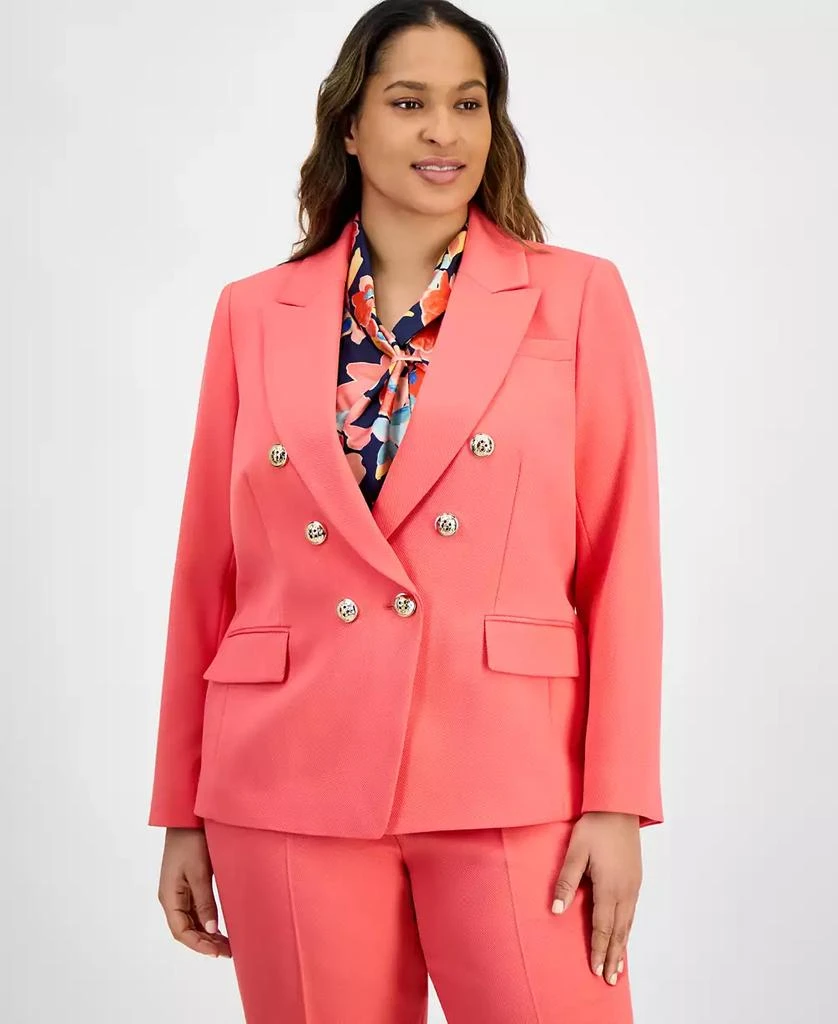 Tahari Plus Size Twill Blazer 2