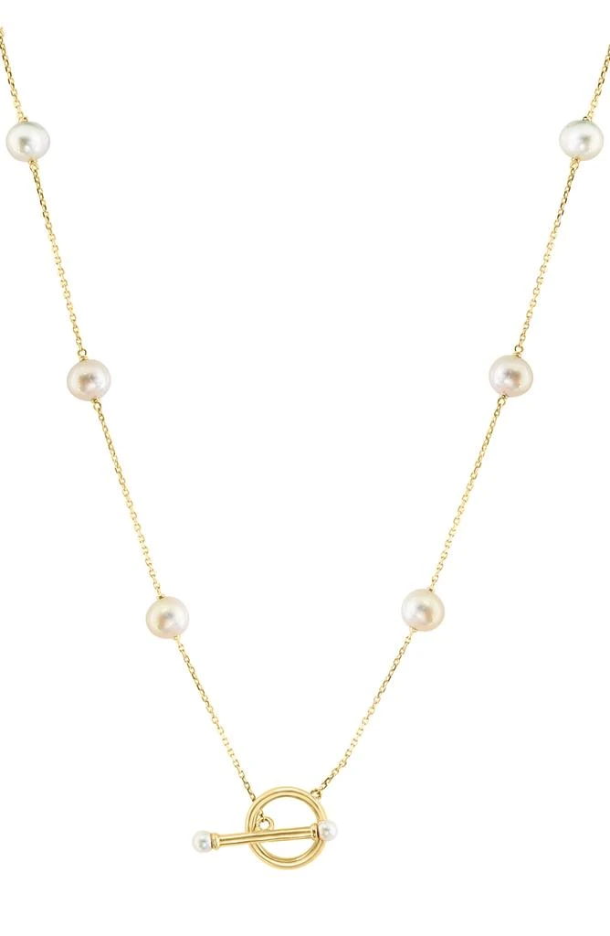 Effy Sterling Silver 2mm & 7mm Freshwater Pearl Toggle Pendant Necklace 1