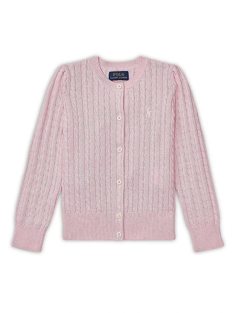 Ralph Lauren Girl's Cable-Knit Cotton Cardigan 1