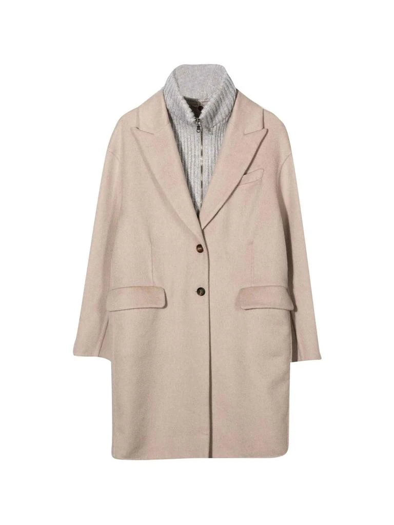 Brunello Cucinelli Brunello Cucinelli Kids Layered Button-Up Coat from Cettire