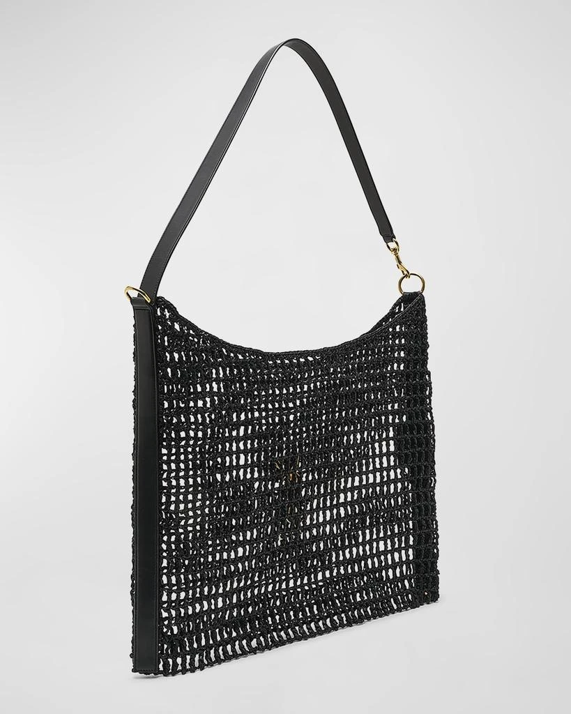 Yves Saint Laurent Oxalis YSL Monogram Shoulder Bag in Raffia with Bronze Hardware 7