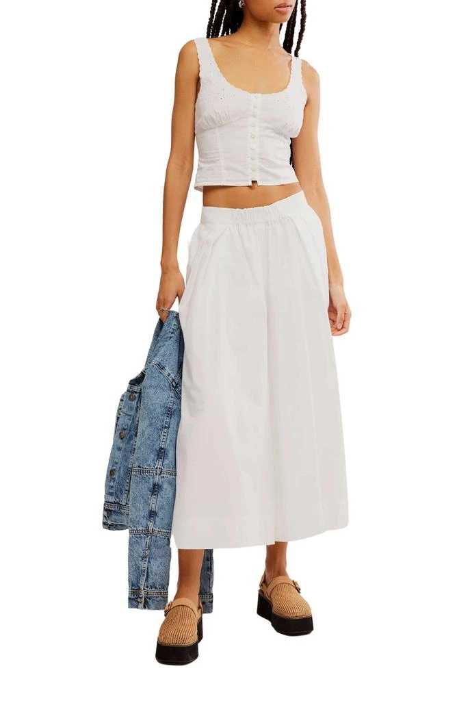 Free People Into You Cotton Crop Top & Wide Leg Pants Set 1