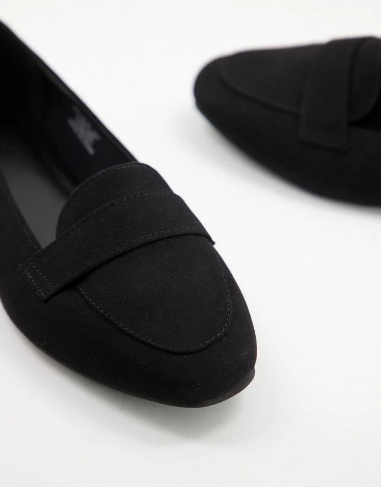 ASOS ASOS DESIGN Lilie loafer ballet flats in black suedette 3