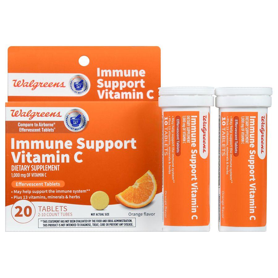 Walgreens Immune Support Vitamin C 1000 mg Tablets (20 days) Orange