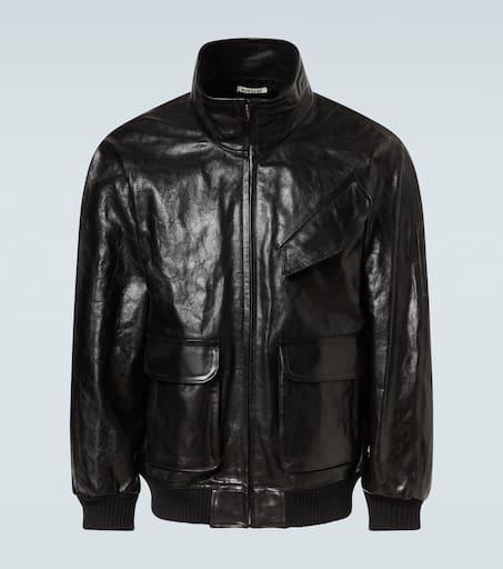 Black Heavy Lamb Leather Zip Jacket – On Sale Now with Up to
