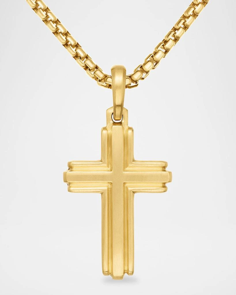 David Yurman Men
s Deco Cross Pendant in 18K Gold, 34mm