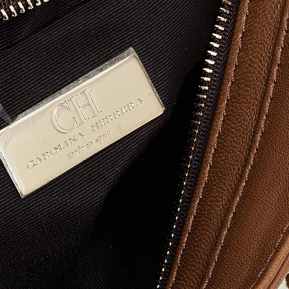 Carolina Herrera Carolina Hererra Brown Leather Fringe Chain Shoulder Bag 8