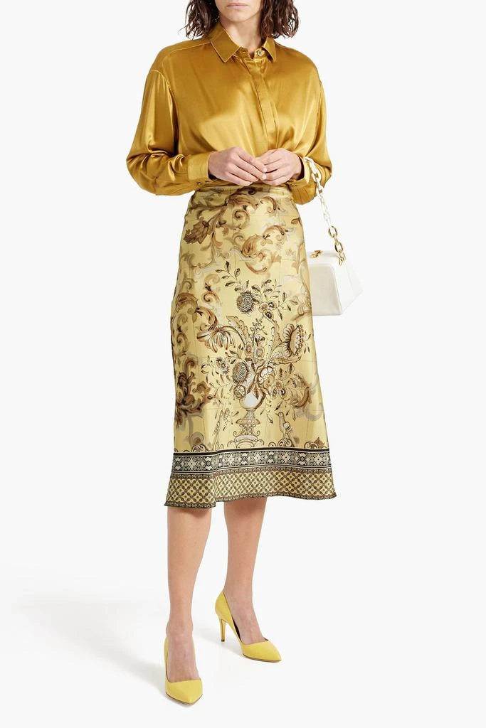 Alice + Olivia Maeve printed satin midi skirt 2