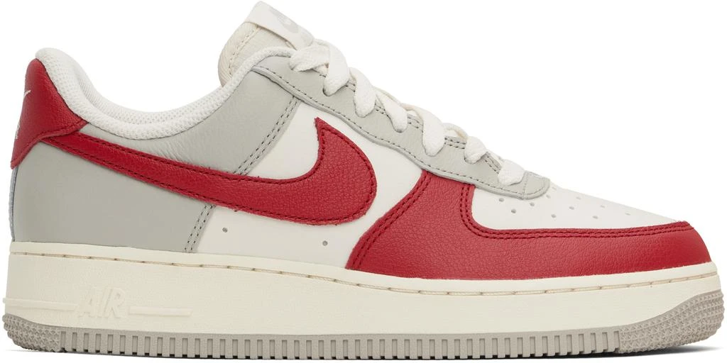 NIKE Red & Gray Air Force 1 '07 LV8 Sneakers 1