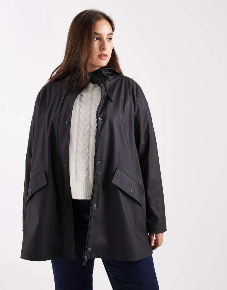 ONLY Curve ONLY Curve hooded raincoat in black