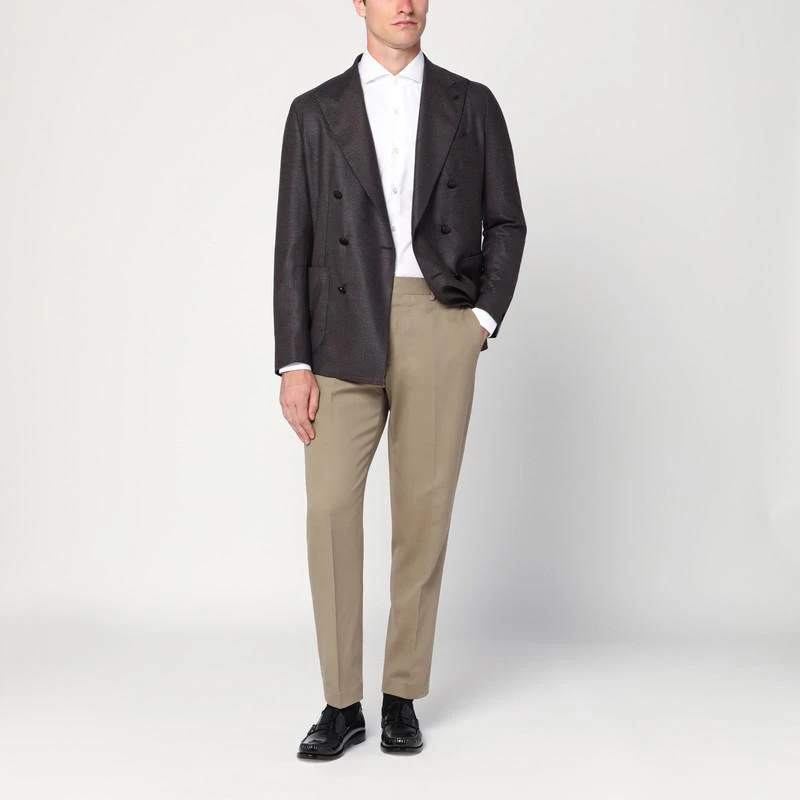 TAGLIATORE Brown wool double-breasted jacket 2