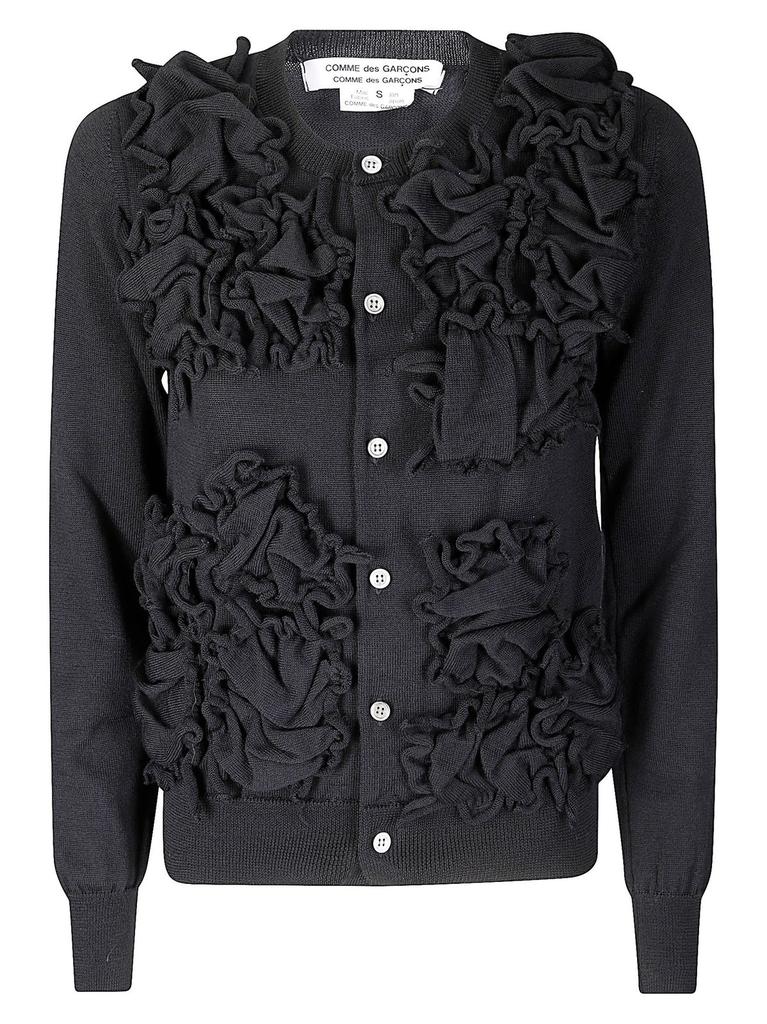 BLACK COMMEDESGARÇONS crewneck cardigan COMME des GARCONS PLAY Invader Cardigan in Black | FWRD