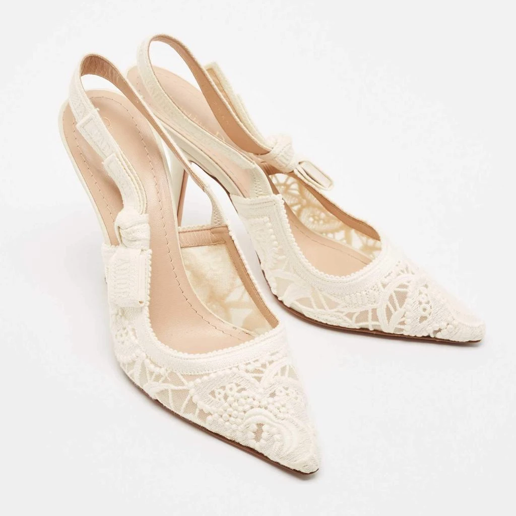 Dior Dior White Lace J'Adior Slingback Pumps Size 40 4