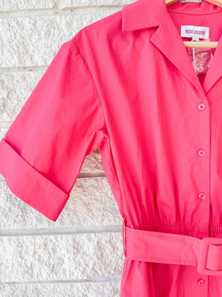 Rosie Assoulin Jane Shirt Dress In Magenta