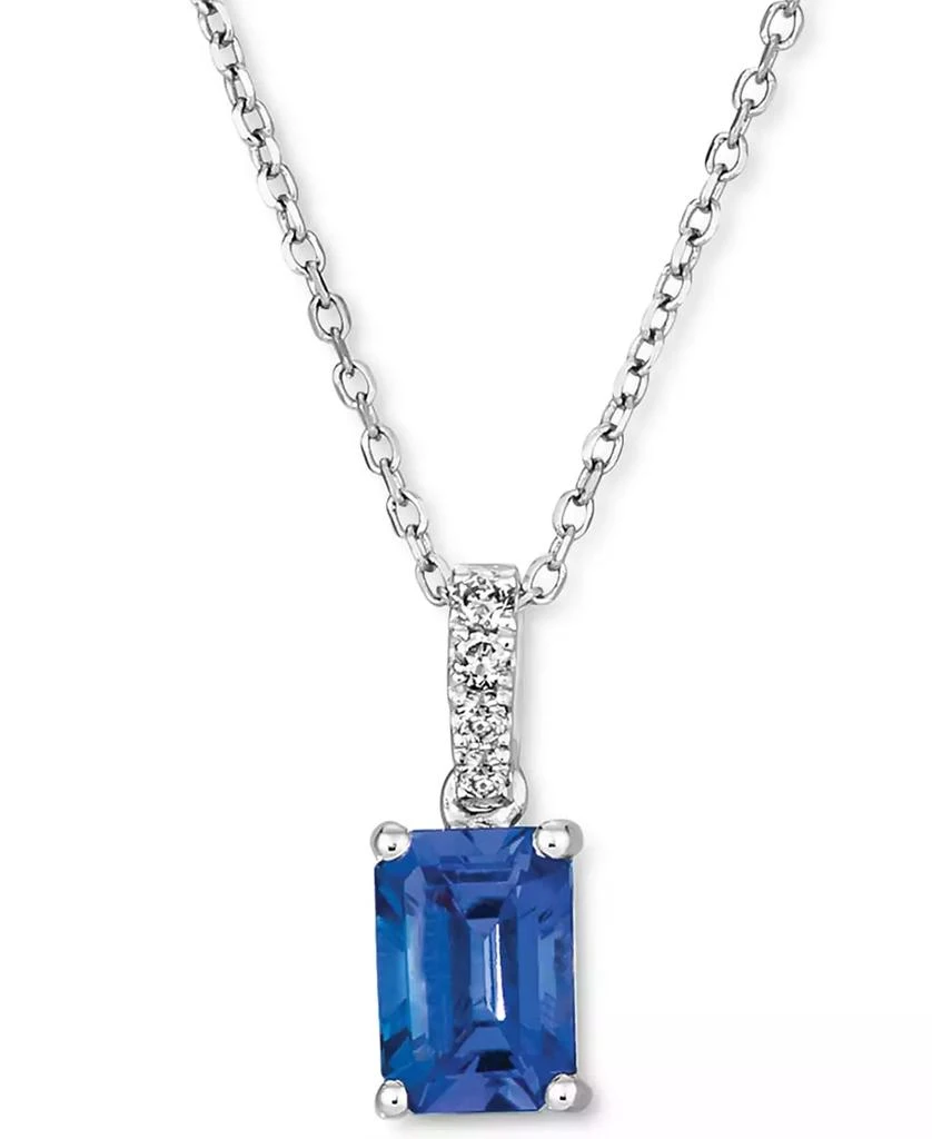 Le Vian Blueberry Tanzanite (3/4 ct. t.w.) & Vanilla Diamond (1/20 ct. t.w.) Pendant Necklace in 14k White Gold 1