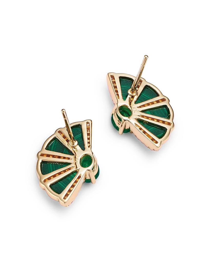 Bloomingdale
s Malachite, Emerald, 
Diamond Fan Stud Earrings in 14K Yellow Gold 4