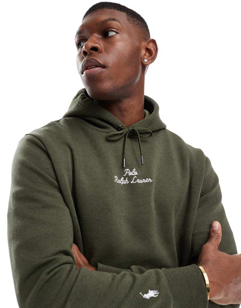 Ralph Lauren Polo Ralph Lauren central script logo double knit hoodie in  dark green marl dark-green-marl S-Chest-35-37 - Polo Shirts - Free Shipping  - BeyondStyle