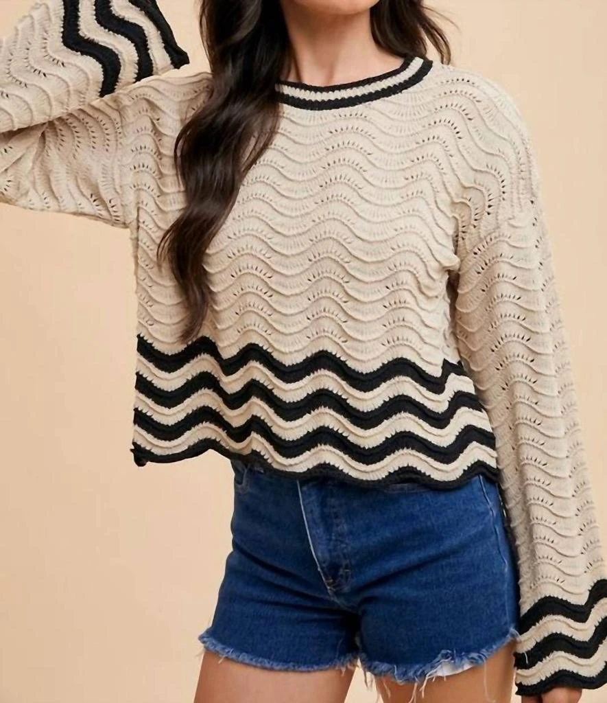 AnnieWear Anniewear - Scallop Edge Pointelle Sweater 3