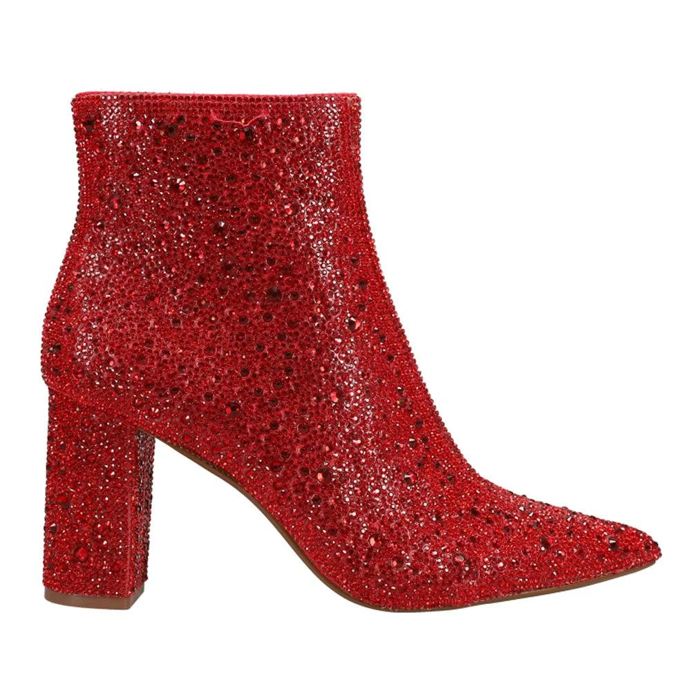 Betsey Johnson Cady Rhinestone Zippered Booties 1