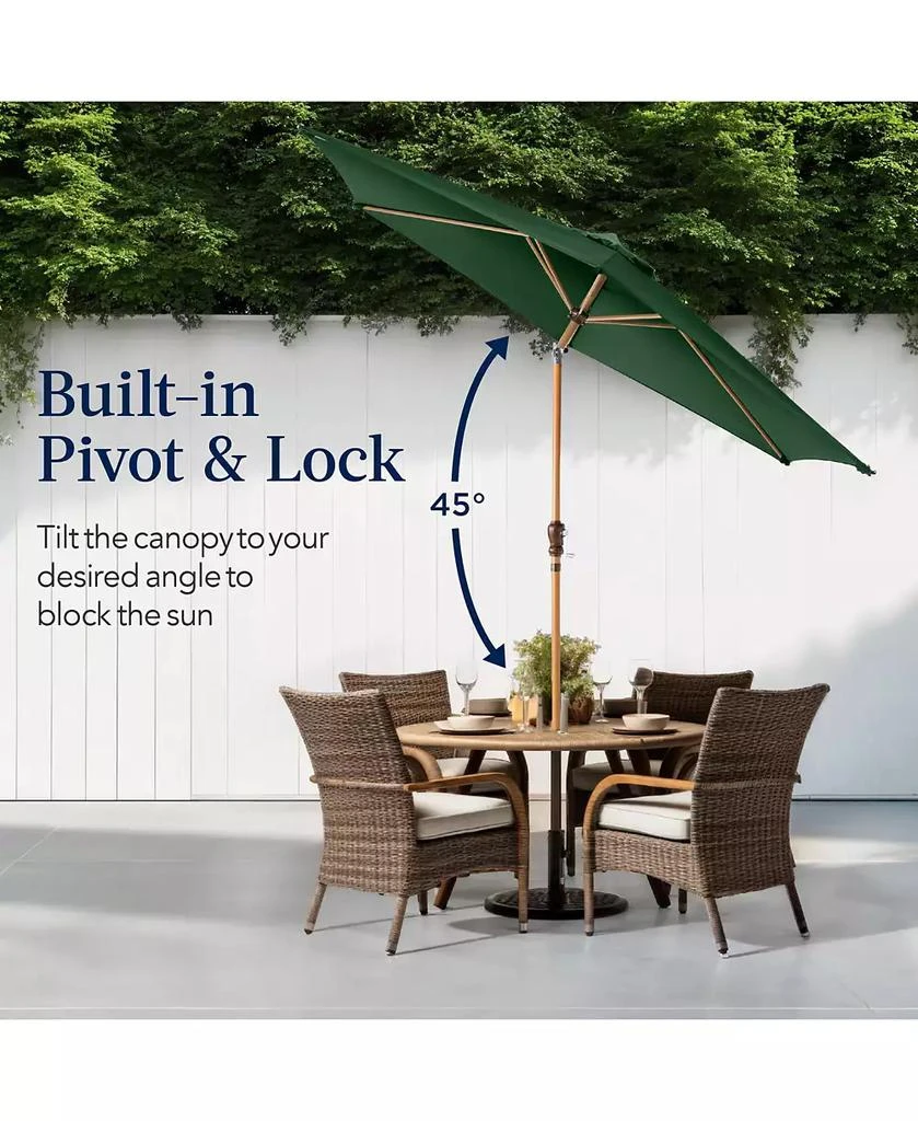 Best Choice Products 10ft Outdoor Woodgrain Pattern Steel Market Patio Umbrella w/ Crank, Tilt 3