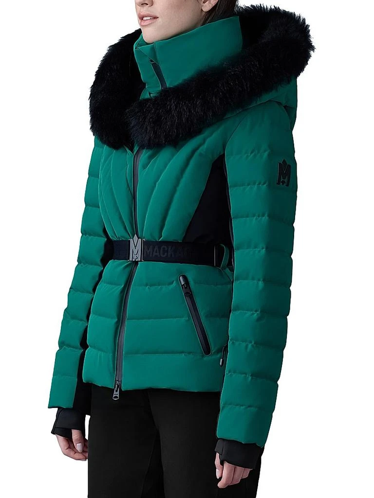 Mackage Elita Belted Down Ski Jacket With Shearling Hood 4