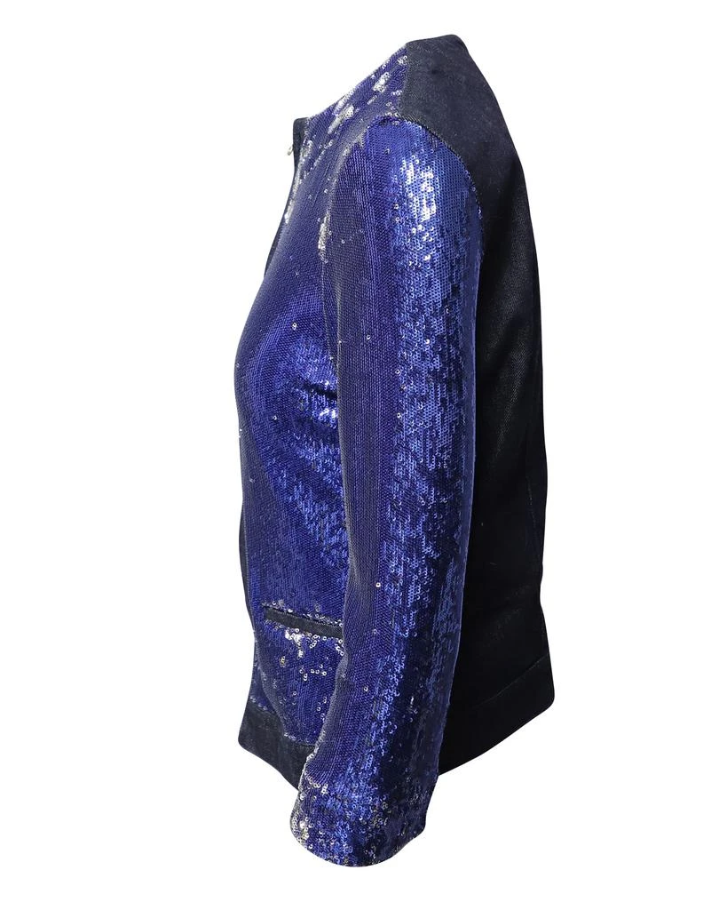 PINKO Pinko Tag Sequin Embellished Jacket in Blue Denim 2