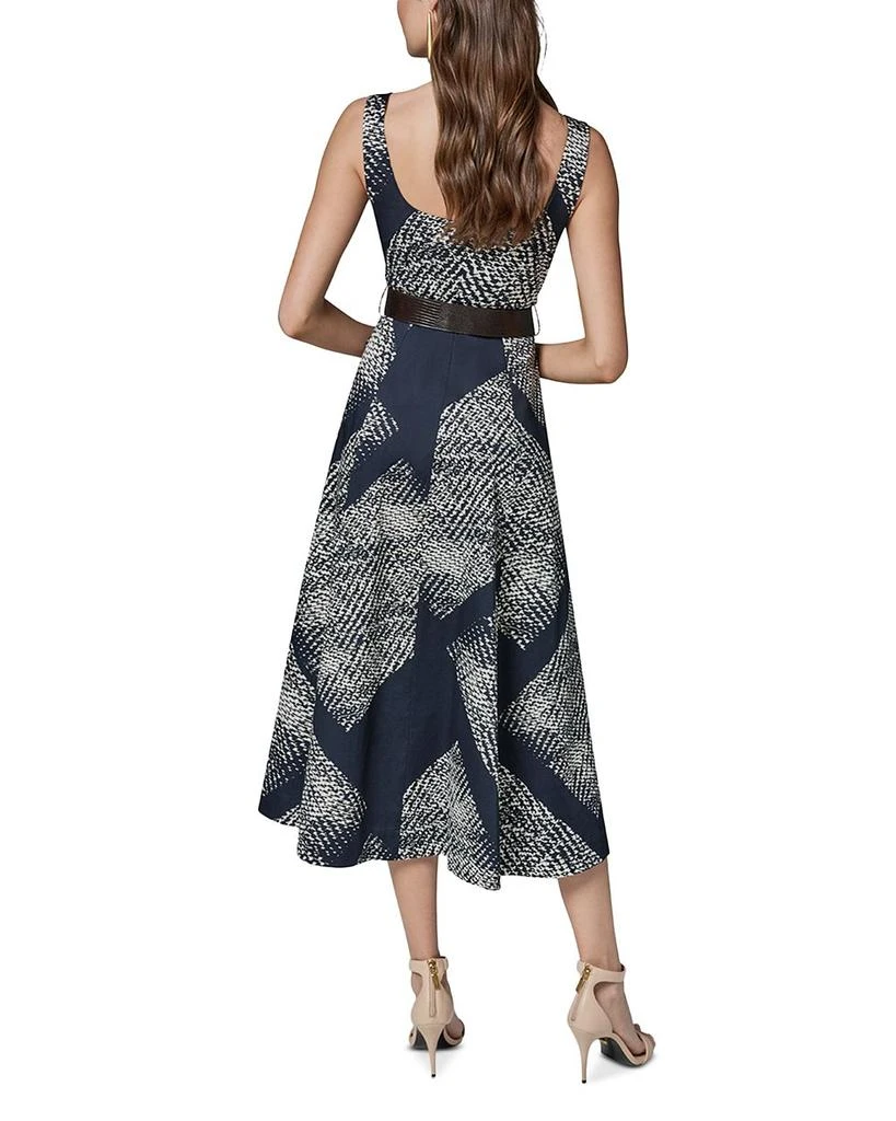 Donna Karan Printed Square Neck Belted Midi Dress 4