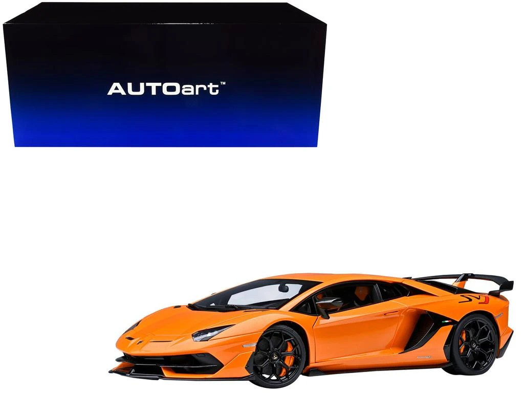 Diecast Model Autoart Lamborghini Aventador SVJ Arancio Atlas Pearl Orange 1/18 Model Car by Autoart 1