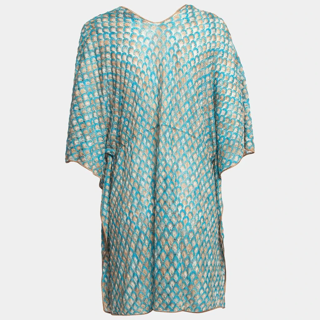 Missoni Mare Missoni Mare Blue Patterned Knit Cover-Up Kaftan Dress S 2