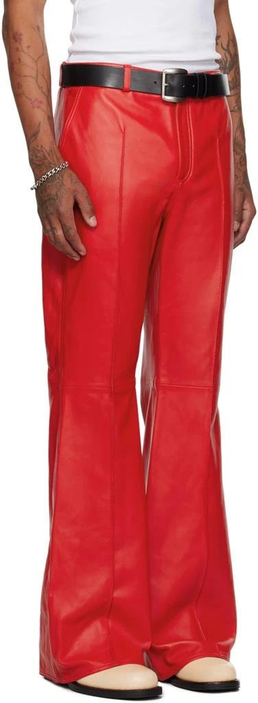 LU'U DAN Red Bells Bell Bottom Leather Pants 2