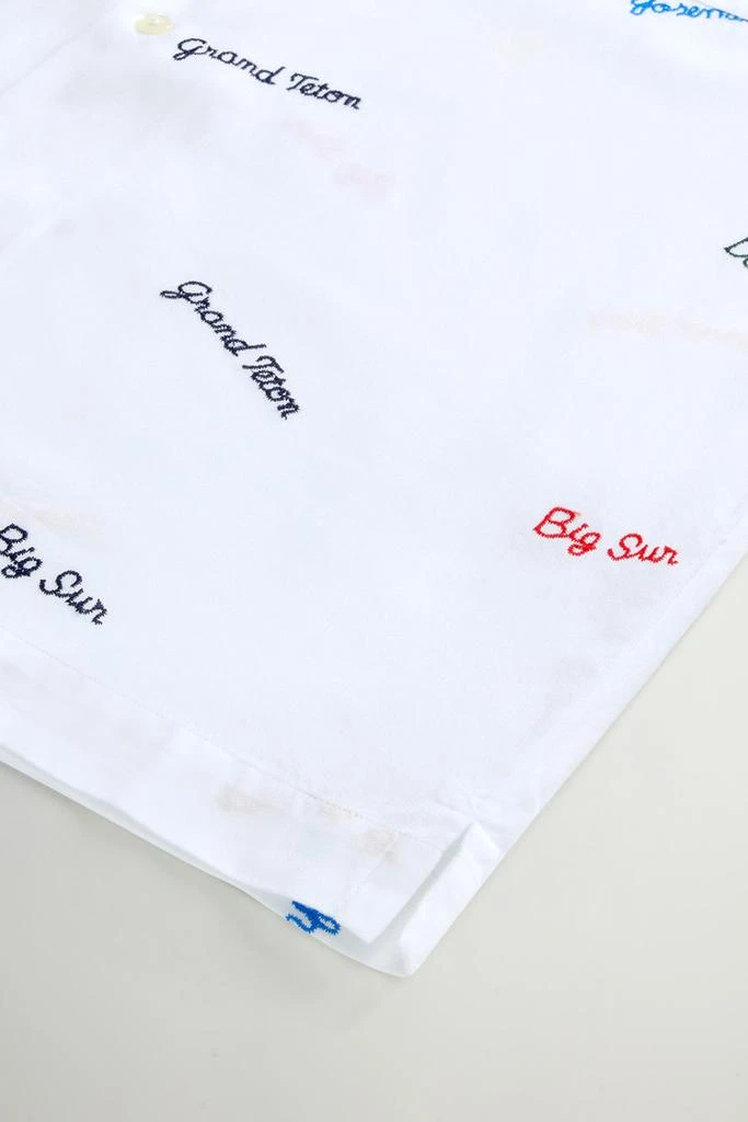 Woolrich Pure Cotton Shirt with Embroidery by Todd Snyder - Unisex - White 9