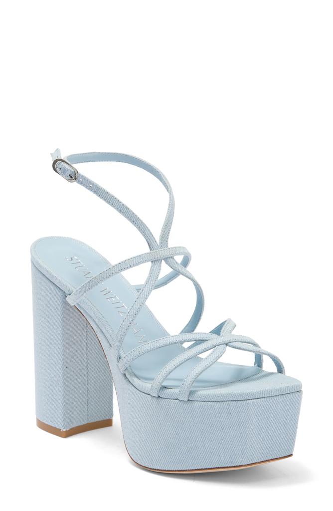 Stuart Weitzman Barelythere Square High Platform Sandal