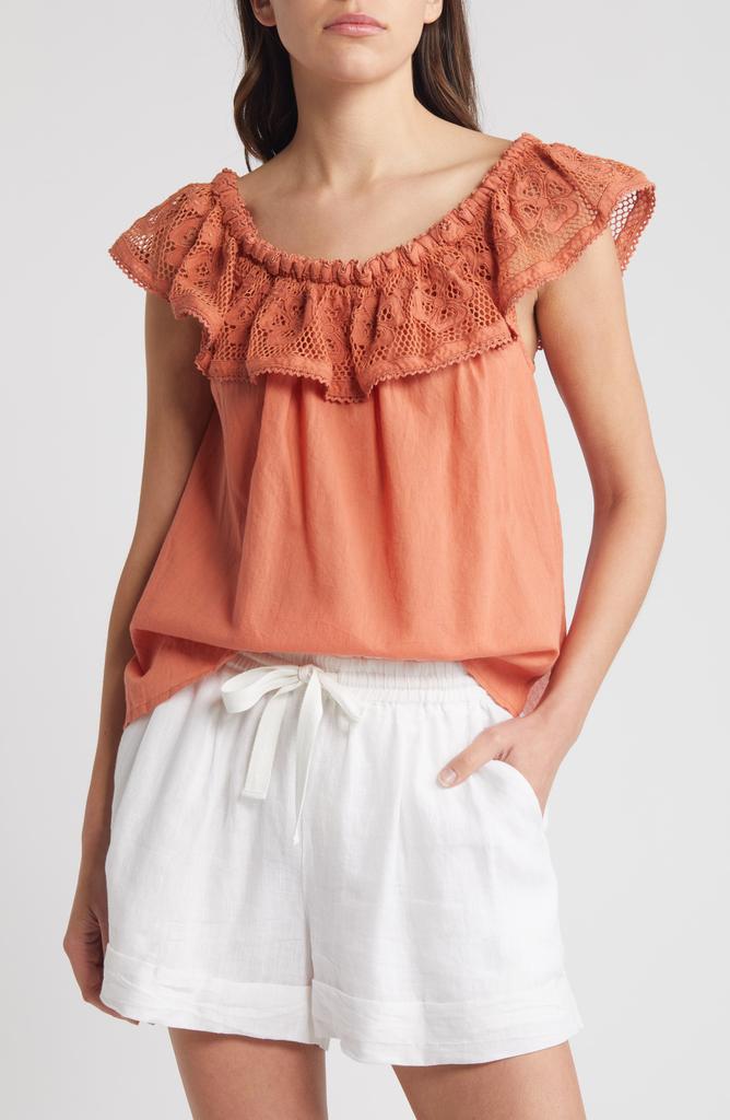 Cleobella Paulina Lace Ruffle Cotton Top