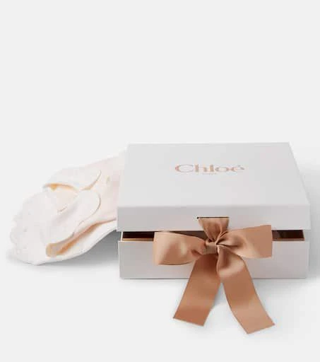 Chloé Baby embroidered cotton onesie and bib set 3