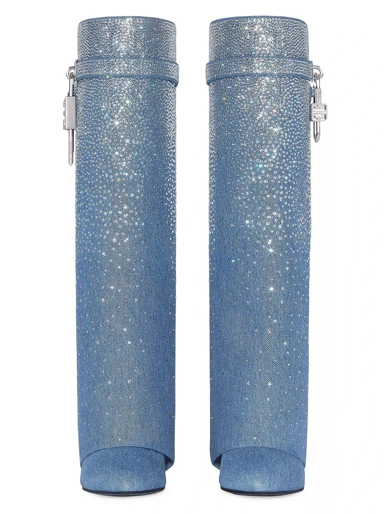 Givenchy Shark Lock Boots in Denim with Strass 2