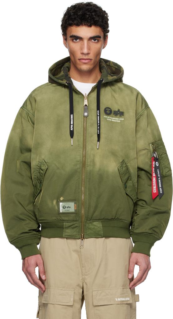 ジャケット・アウター A BATHING APE Reversible Ma-1 Jacket L Reversible ALPHA INDUSTRIES × BAPE MA-1 Bomber Jacket A