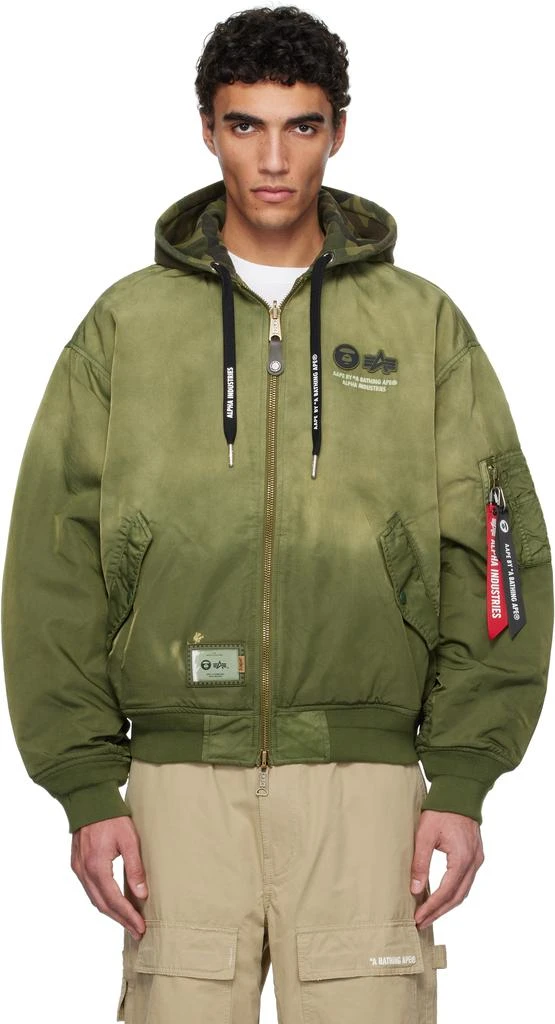 AAPE Khaki Alpha Industries Edition MA-1 Reversible Bomber Jacket 1
