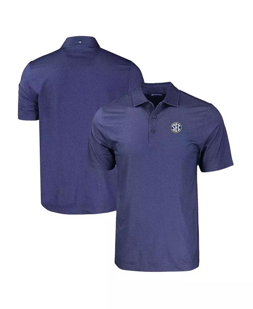 Cutter & Buck Men's Navy SEC Gear Pike Eco Tonal Geo Print Stretch Polo