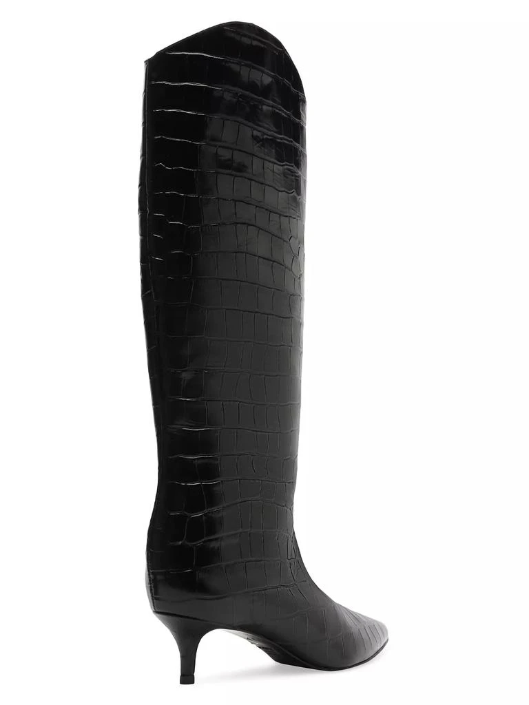 Schutz Maryana 50MM Crocodile-Embossed Wide-Calf Boots 3
