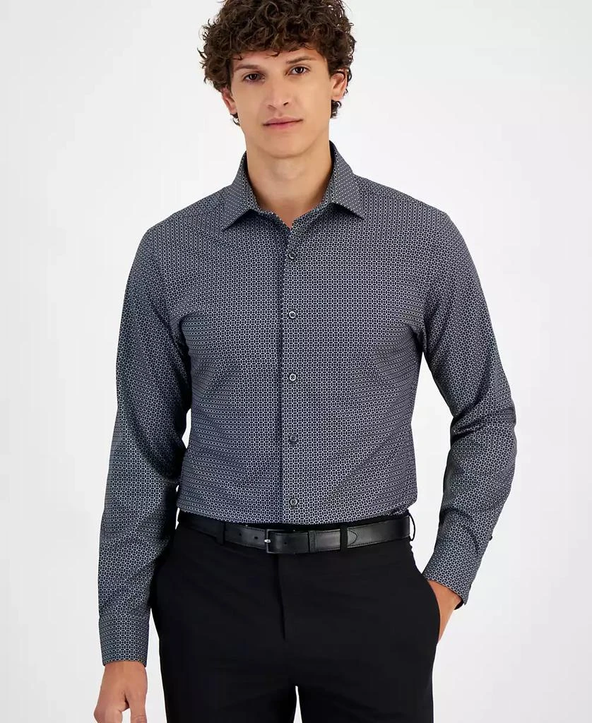 Alfani Men's Slim-Fit 4-Way Stretch Medallion Dress Shirt, Created for Macy's 1