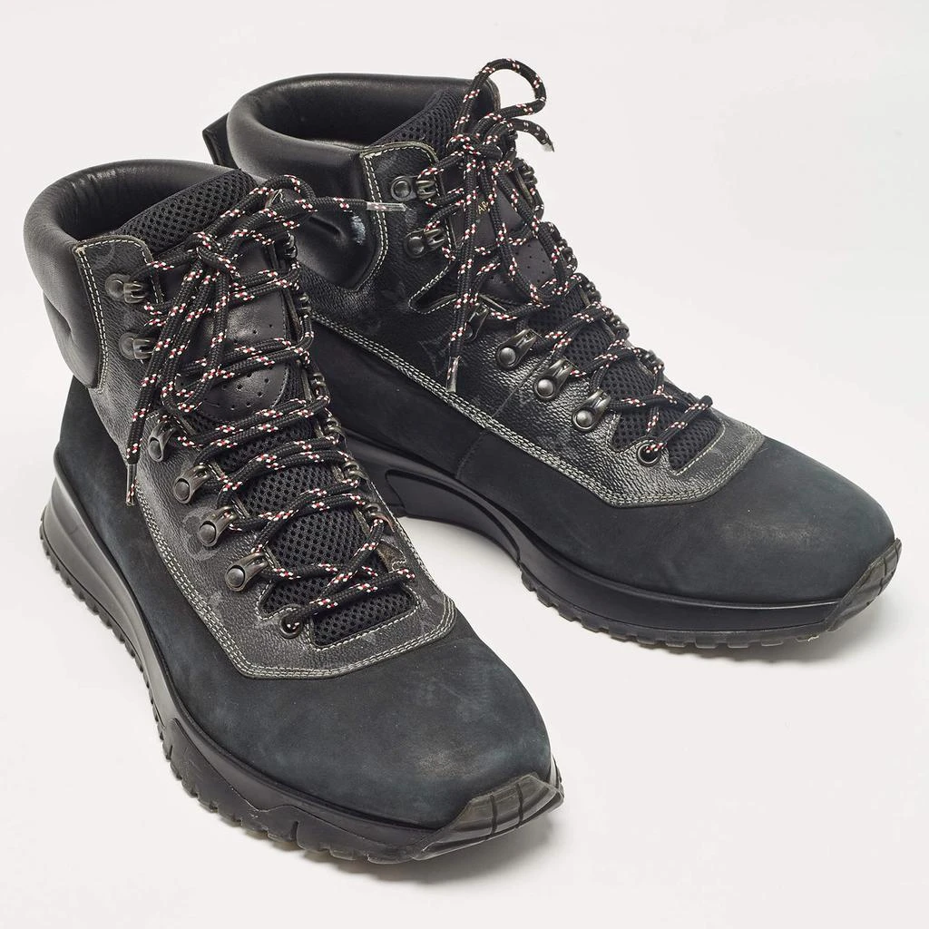 Louis Vuitton Louis Vuitton Black Monogram Canvas and Leather High Top Sneakers Size 45 4