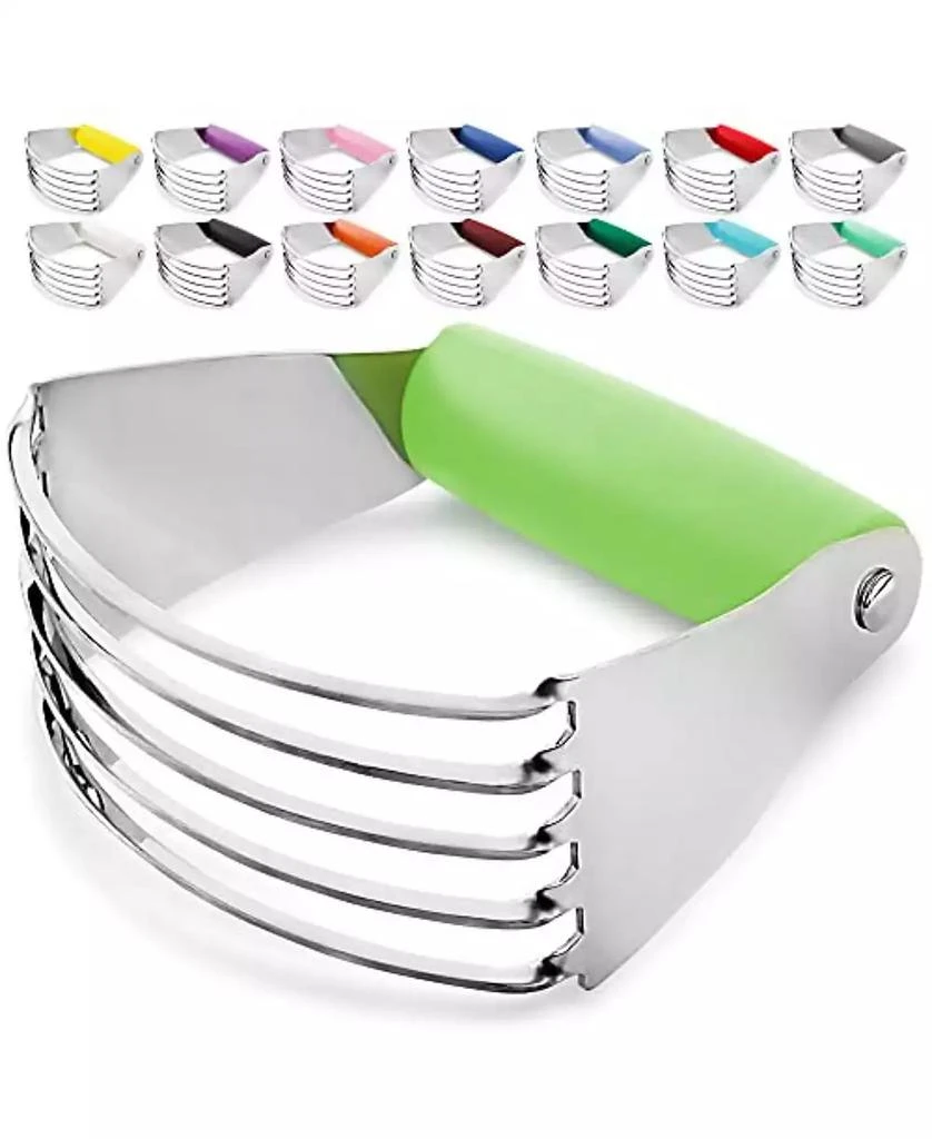 Zulay Kitchen Stainless Steel Dough Blender, Pastry Cutter, Heavy Duty Pastry Blender and Dough Cutter with Blades 8