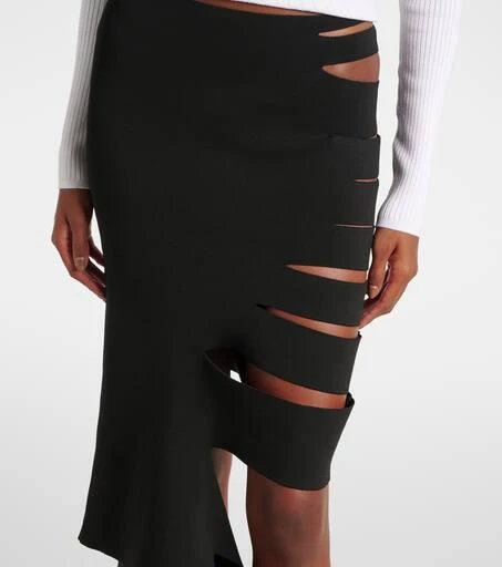 Mugler Asymmetric cutout midi skirt 4
